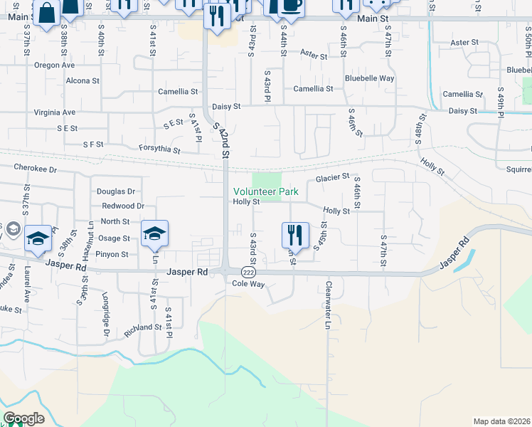 map of restaurants, bars, coffee shops, grocery stores, and more near 829 South 43rd Street in Springfield