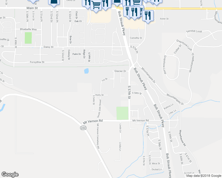 map of restaurants, bars, coffee shops, grocery stores, and more near 983 South 55th Place in Springfield