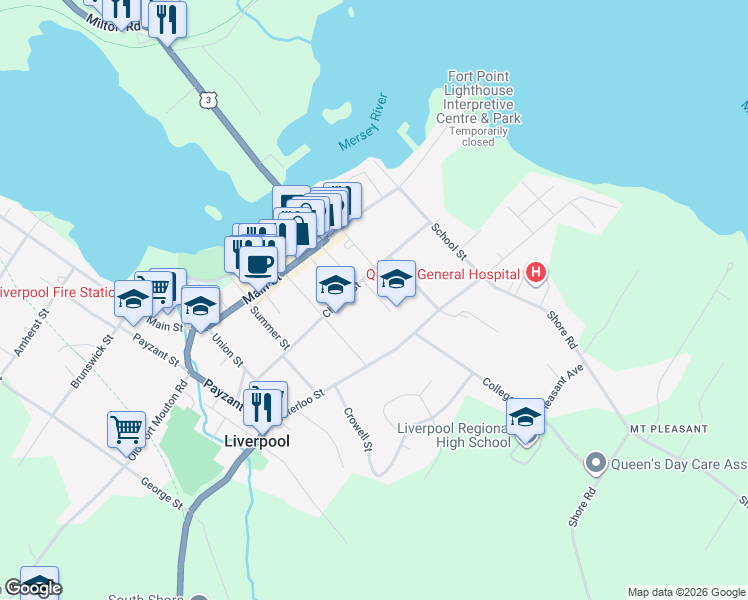 map of restaurants, bars, coffee shops, grocery stores, and more near 20 Boehner Street in Liverpool