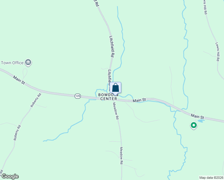 map of restaurants, bars, coffee shops, grocery stores, and more near 25 Litchfield Road in Bowdoin