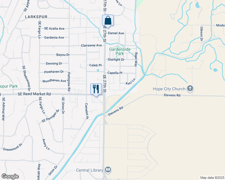 map of restaurants, bars, coffee shops, grocery stores, and more near 21217 Southeast Golden Market Lane in Bend
