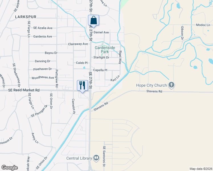 map of restaurants, bars, coffee shops, grocery stores, and more near 21245 Southeast Golden Market Lane in Bend
