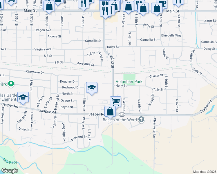 map of restaurants, bars, coffee shops, grocery stores, and more near 850 South 42nd Street in Springfield