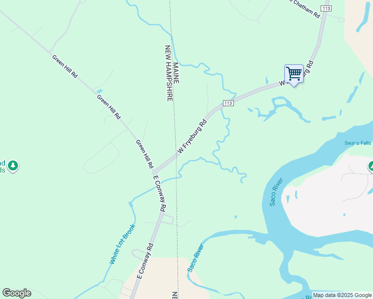 map of restaurants, bars, coffee shops, grocery stores, and more near 11 West Fryeburg Road in Fryeburg
