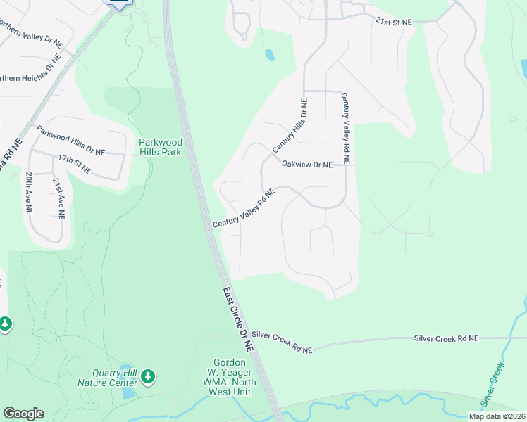 map of restaurants, bars, coffee shops, grocery stores, and more near 2924 Stone Park Drive Northeast in Rochester