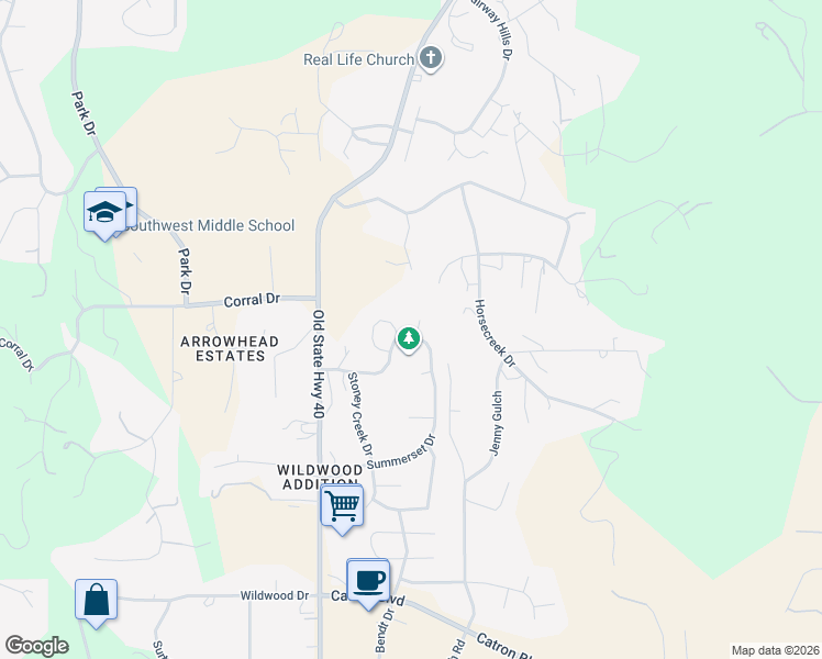 map of restaurants, bars, coffee shops, grocery stores, and more near 3035 Sunny Hill Circle in Rapid City