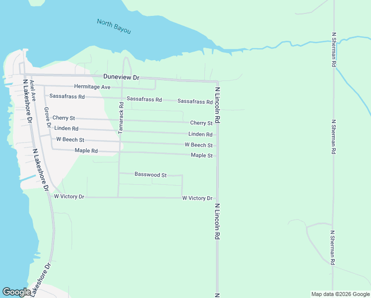 map of restaurants, bars, coffee shops, grocery stores, and more near 6454 West Beech Street in Ludington