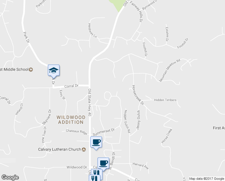 map of restaurants, bars, coffee shops, grocery stores, and more near 3035 Sunny Hill Circle in Rapid City