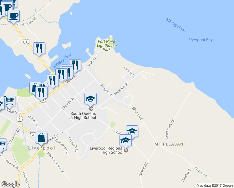 map of restaurants, bars, coffee shops, grocery stores, and more near 103 Waterloo Street in Hunts Point