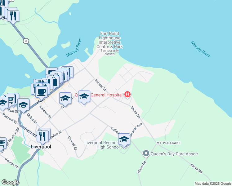 map of restaurants, bars, coffee shops, grocery stores, and more near 103 Waterloo Street in Hunts Point