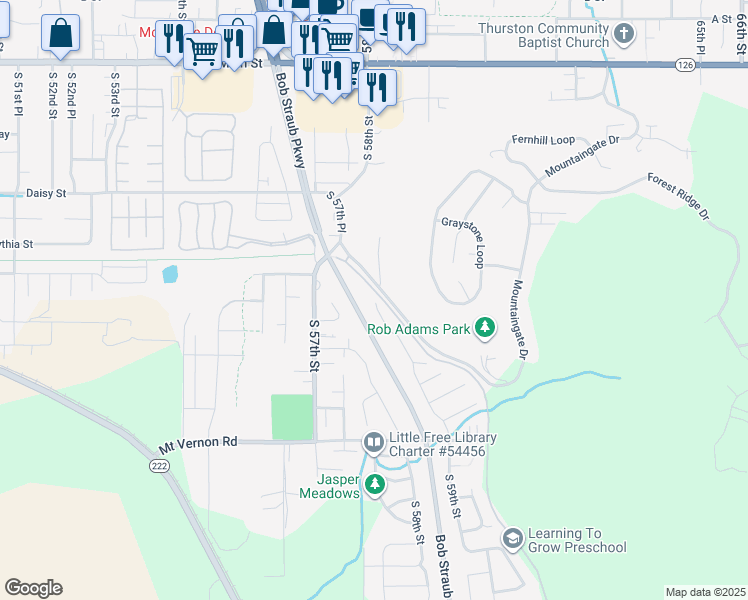 map of restaurants, bars, coffee shops, grocery stores, and more near 914 South 59th Street in Springfield