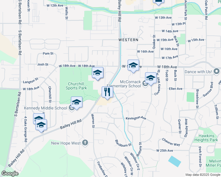 map of restaurants, bars, coffee shops, grocery stores, and more near in Eugene