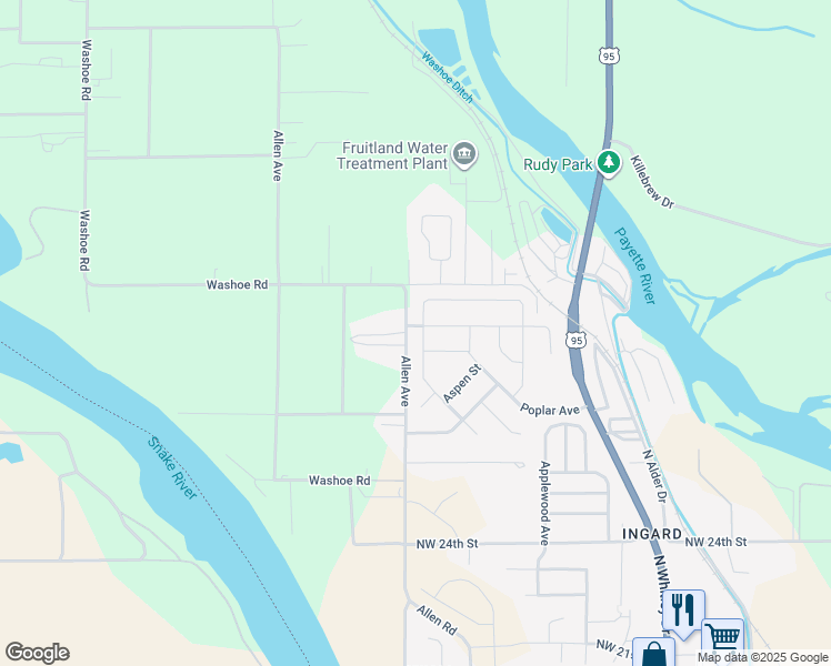 map of restaurants, bars, coffee shops, grocery stores, and more near 2824 Dogwood Avenue in Fruitland