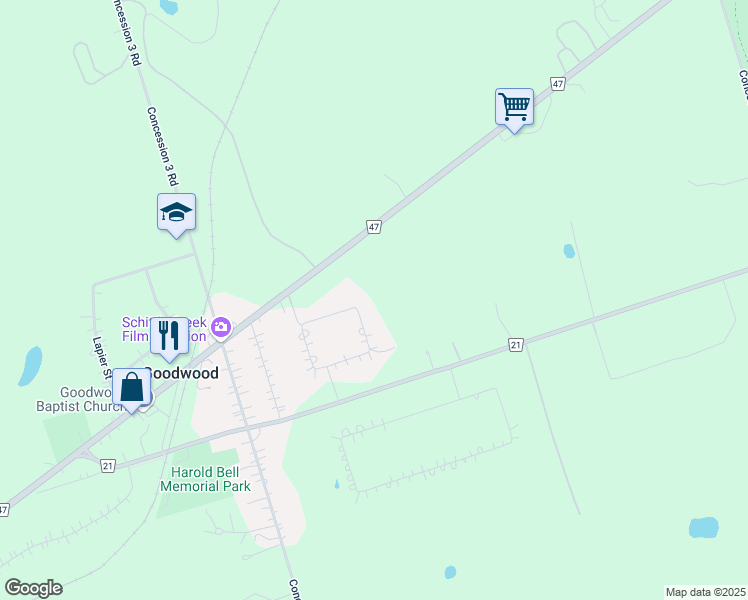 map of restaurants, bars, coffee shops, grocery stores, and more near 33 Ridge Road in Goodwood