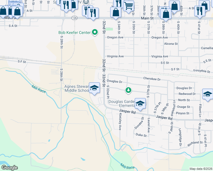 map of restaurants, bars, coffee shops, grocery stores, and more near 878 South 32nd Place in Springfield
