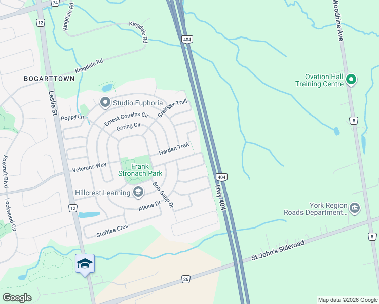 map of restaurants, bars, coffee shops, grocery stores, and more near 1205 Blencowe Crescent in Newmarket