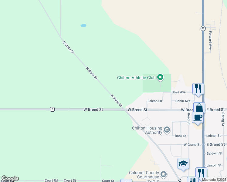 map of restaurants, bars, coffee shops, grocery stores, and more near 674 North State Street in Chilton