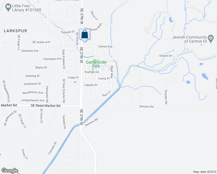 map of restaurants, bars, coffee shops, grocery stores, and more near 21277 Capella Place in Bend