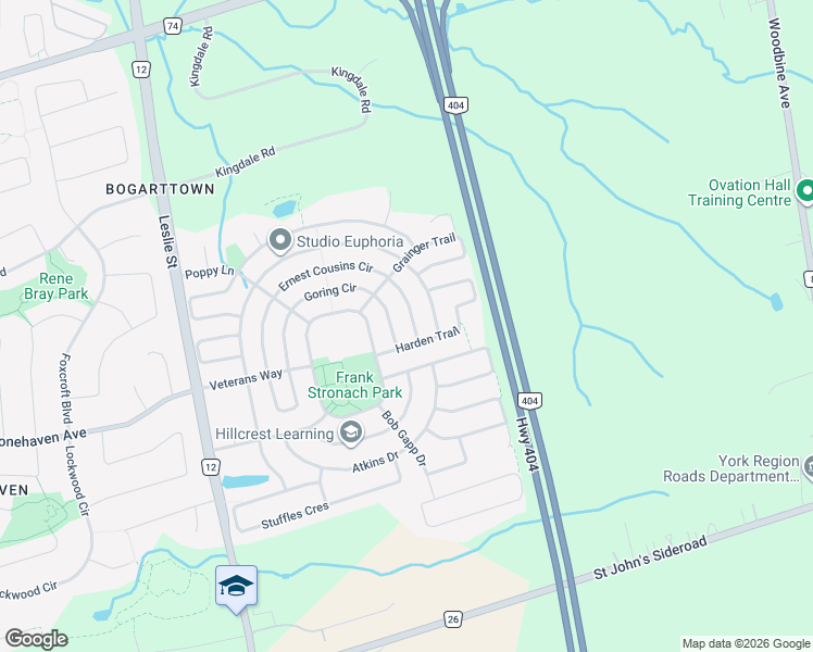 map of restaurants, bars, coffee shops, grocery stores, and more near 908 Ernest Cousins Circle in Newmarket