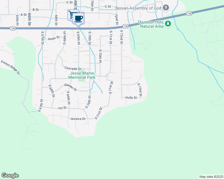 map of restaurants, bars, coffee shops, grocery stores, and more near 700 South 71st Street in Springfield