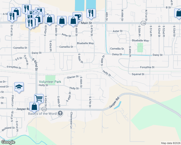 map of restaurants, bars, coffee shops, grocery stores, and more near 4715 Union Terrace in Springfield