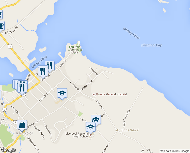map of restaurants, bars, coffee shops, grocery stores, and more near 44 Waterloo Street in Liverpool