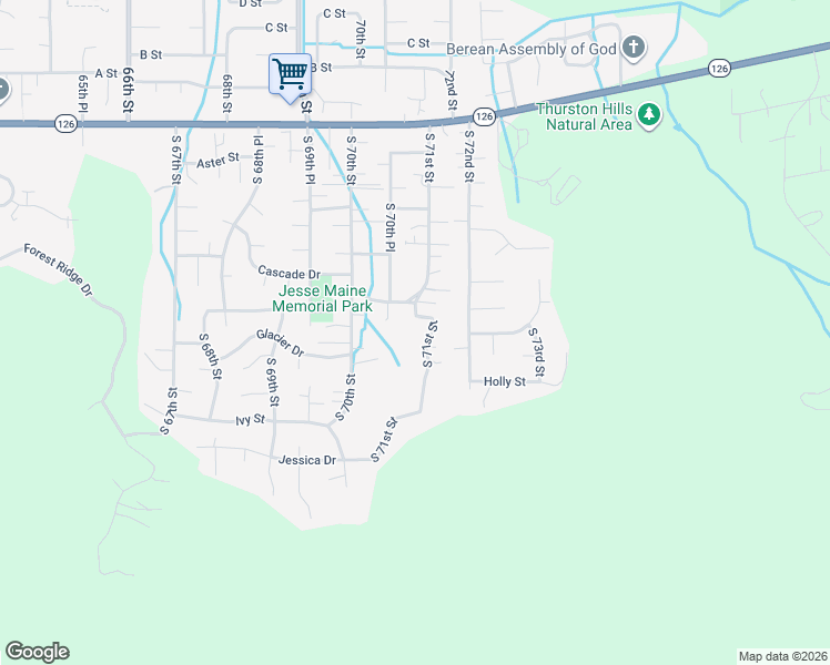 map of restaurants, bars, coffee shops, grocery stores, and more near 700 South 71st Street in Springfield