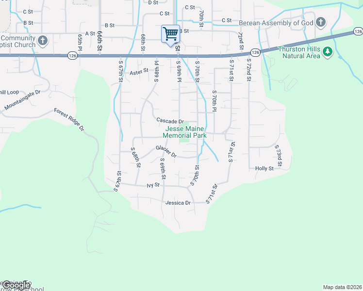 map of restaurants, bars, coffee shops, grocery stores, and more near 736 South 69th Place in Springfield