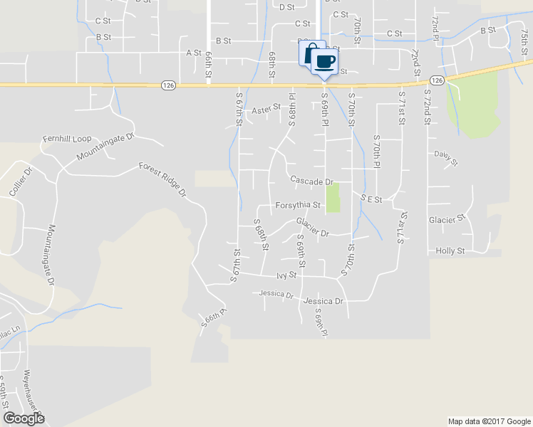 map of restaurants, bars, coffee shops, grocery stores, and more near 725 South 68th Place in Springfield