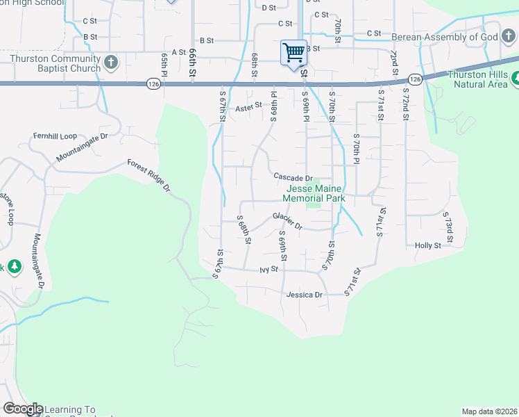 map of restaurants, bars, coffee shops, grocery stores, and more near 725 South 68th Place in Springfield