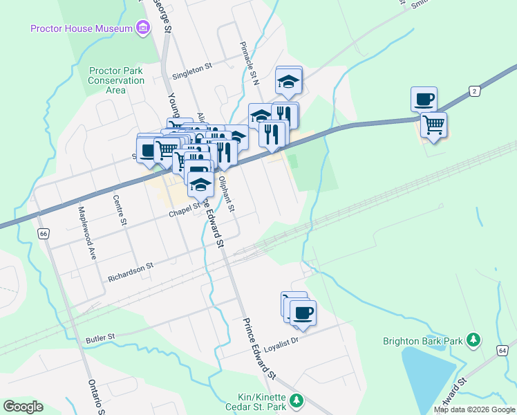 map of restaurants, bars, coffee shops, grocery stores, and more near 30 Perry Ave in Brighton