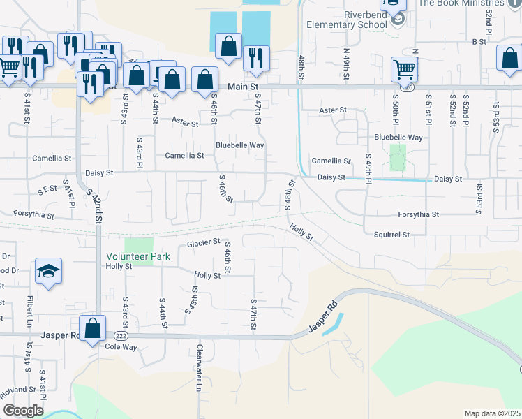 map of restaurants, bars, coffee shops, grocery stores, and more near 4715 Union Terrace in Springfield