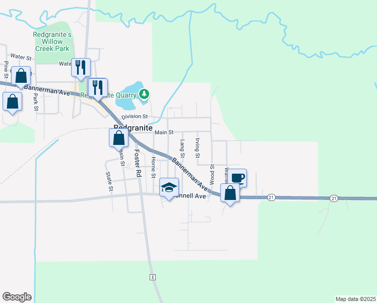map of restaurants, bars, coffee shops, grocery stores, and more near 259 Laing Street in Redgranite