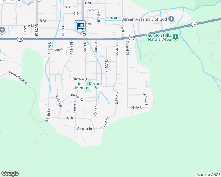 map of restaurants, bars, coffee shops, grocery stores, and more near 700 South 71st Street in Springfield