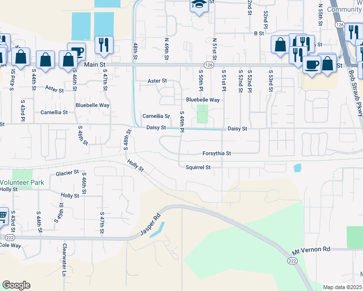 map of restaurants, bars, coffee shops, grocery stores, and more near 4897 Elderberry Loop in Springfield