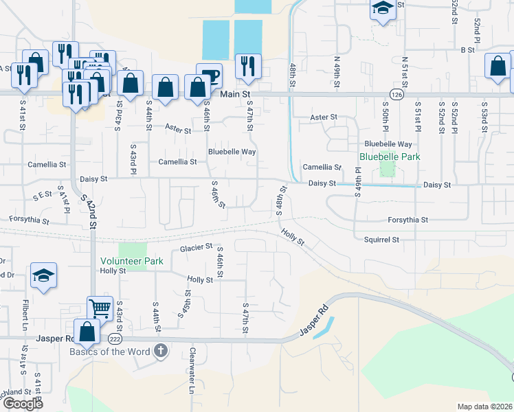 map of restaurants, bars, coffee shops, grocery stores, and more near 4715 Union Terrace in Springfield