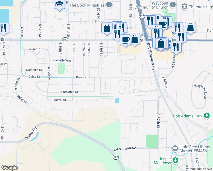 map of restaurants, bars, coffee shops, grocery stores, and more near 112 Colony Drive in Springfield