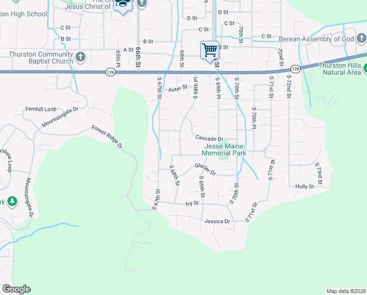 map of restaurants, bars, coffee shops, grocery stores, and more near 509 South 68th Place in Springfield