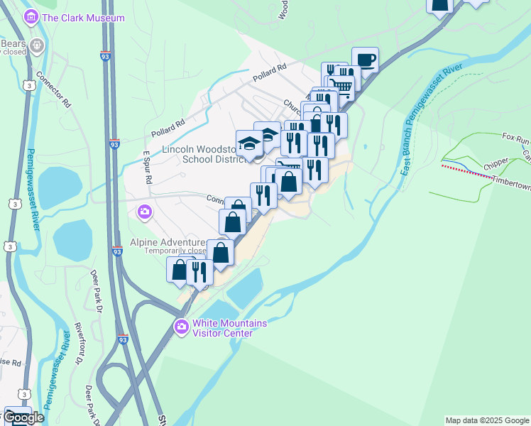 map of restaurants, bars, coffee shops, grocery stores, and more near 10 Paper Mill Drive in Lincoln