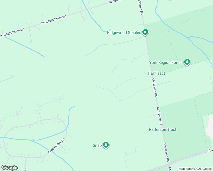 map of restaurants, bars, coffee shops, grocery stores, and more near 45 Loggers Trail in Newmarket