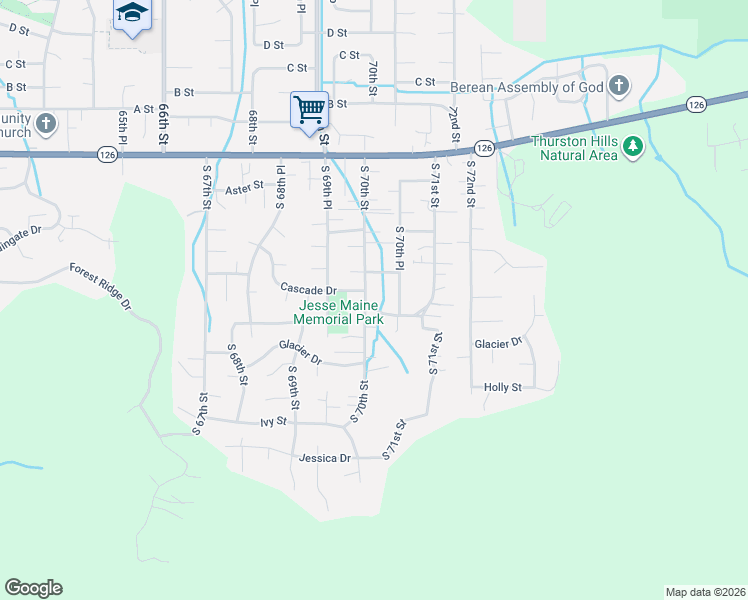 map of restaurants, bars, coffee shops, grocery stores, and more near 575 South 70th Street in Springfield