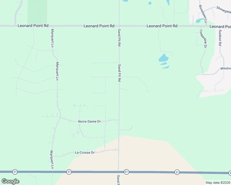 map of restaurants, bars, coffee shops, grocery stores, and more near 4117 Sand Pit Road in Oshkosh