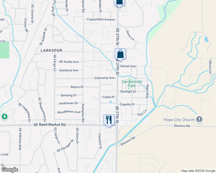 map of restaurants, bars, coffee shops, grocery stores, and more near 21196 Ritz Place in Bend