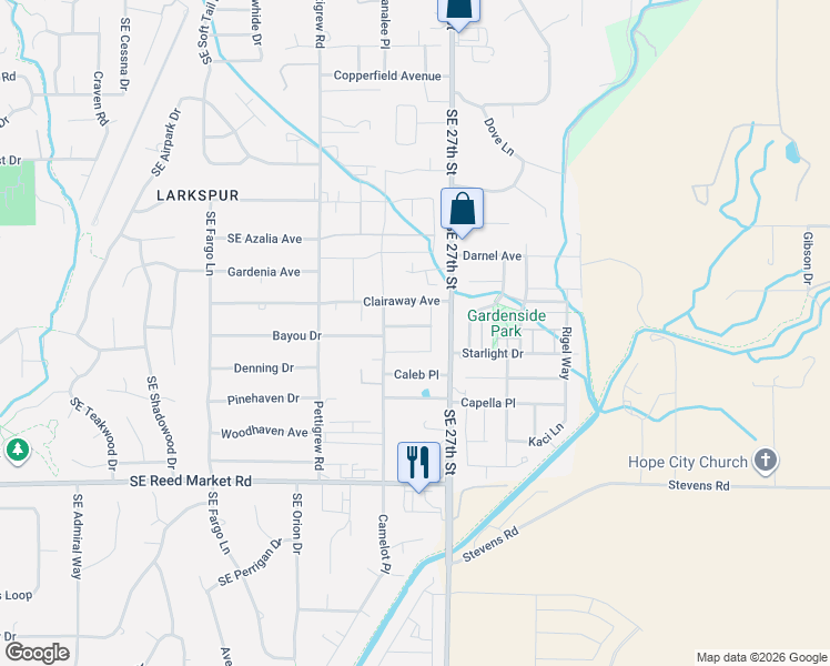 map of restaurants, bars, coffee shops, grocery stores, and more near 21196 Ritz Place in Bend