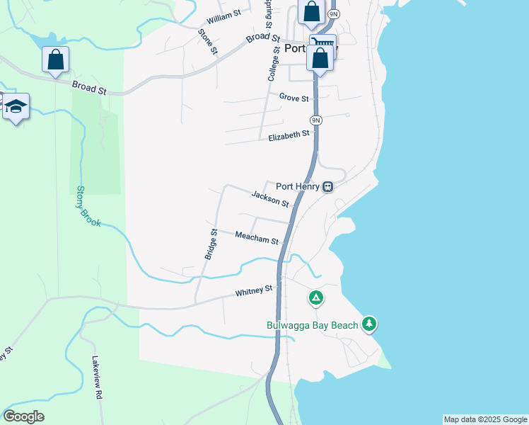 map of restaurants, bars, coffee shops, grocery stores, and more near 28 Jackson St in Port Henry