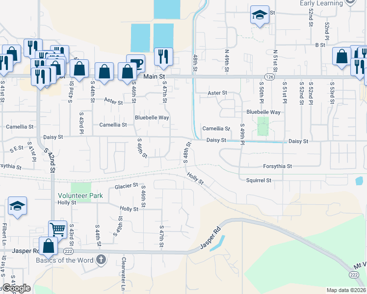 map of restaurants, bars, coffee shops, grocery stores, and more near 510 South 48th Street in Springfield