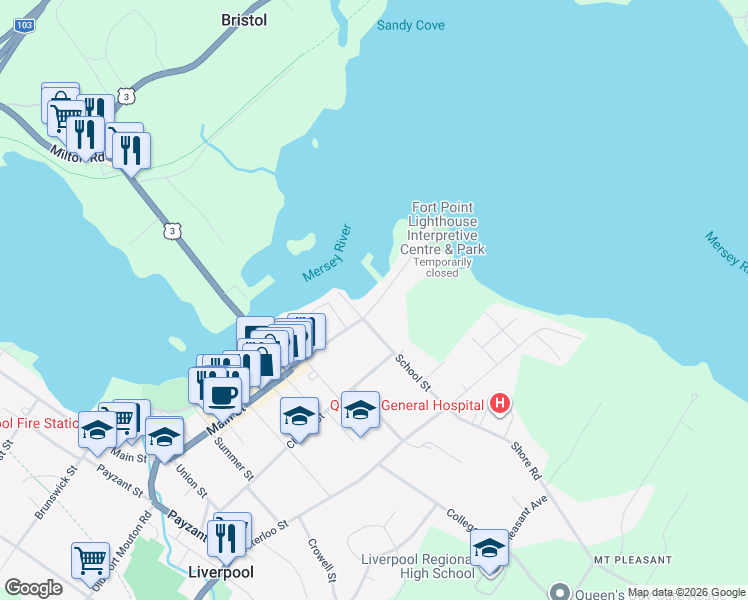 map of restaurants, bars, coffee shops, grocery stores, and more near 66 Main Street in Brooklyn