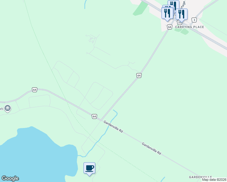 map of restaurants, bars, coffee shops, grocery stores, and more near 2330 County Road 64 in Carrying Place