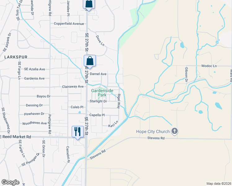 map of restaurants, bars, coffee shops, grocery stores, and more near 21286 Woodruff Place in Bend