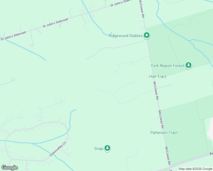 map of restaurants, bars, coffee shops, grocery stores, and more near 45 Loggers Trail in Newmarket